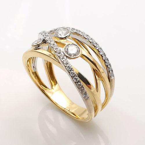 Bague 58 Bague or jaune et diamants 58 Facettes