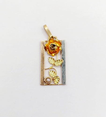 Pendentif Pendentif art déco trois or jaune et perle 58 Facettes B01005