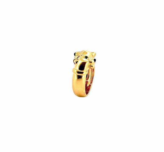 Bague Cartier - Bague Panthère or jaune émeraudes et onyx 58 Facettes