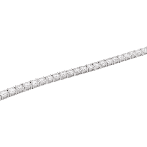 Bracelet Bracelet ligne or blanc et diamants. 58 Facettes 34486