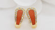 Boucles d'oreilles Boucles d'Oreilles En Or Jaune, Corail Et Diamants 58 Facettes 30530