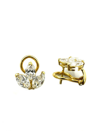 Boucles d'oreilles Boucles d’oreilles or jaune et diamants navettes 2,40ct 58 Facettes