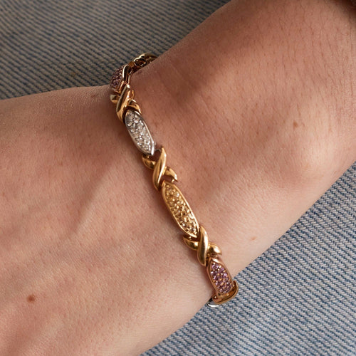 Bracelet Bracelet saphirs de couleurs et diamants or jaune 18k 58 Facettes 1