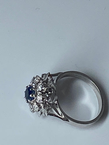 Bague 50 Bague de fiançailles en or, saphir, diamants 58 Facettes