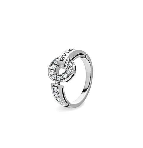 Bague 51 Bulgari - Bague "Bvlgari Classic" or blanc 18 carats et diamant 58 Facettes