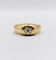 Bague 50 Bague jonc dôme or jaune 18k diamant taille ancienne 0,40 carat 58 Facettes A06197