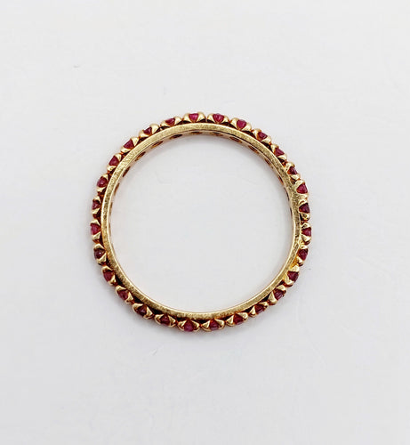 Bague 50 Alliance américaine or rubis ronds (circa 1950) 58 Facettes A05473