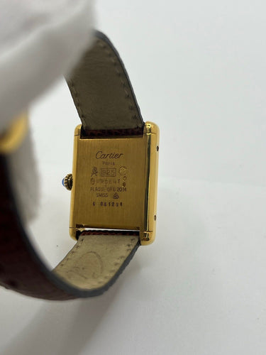 Montre Cartier - Montre Tank Must Vermeil grand modèle en vermeil et argent 58 Facettes