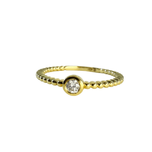 Bague 54 Bague solitaire n° 06 en or jaune 18 carats et diamant 58 Facettes INV006