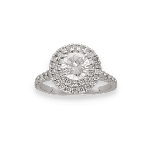 Bague 50 Solitaire Or Gris et Diamant 58 Facettes