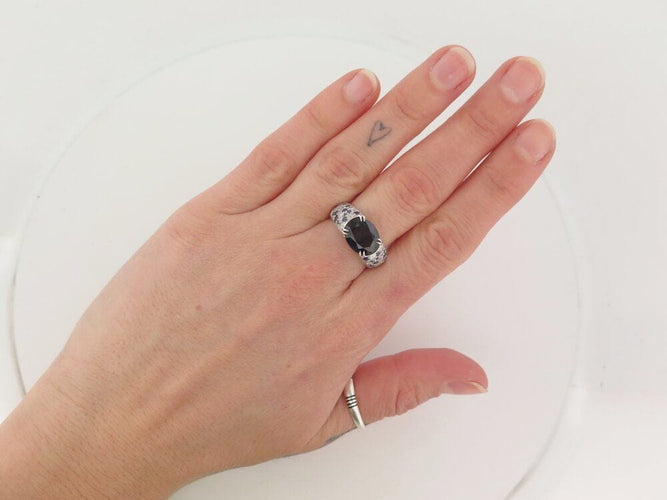 Bague 54 bague MAUBOUSSIN nuit d'amour 54 or blanc saphir & diamants + boite 58 Facettes 266985
