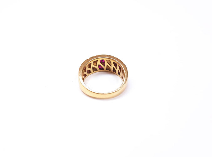 Bague 56 Bague rubis et diamant 58 Facettes Bag.Rub.Calibré