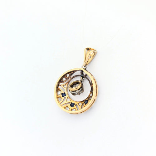Pendentif Pendentif en or jaune diamants et saphirs 58 Facettes 31489