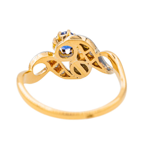 Bague 50 Bague Toi & moi Or jaune, Platine Perle de culture, Saphir, Diamant 58 Facettes 3853932RV