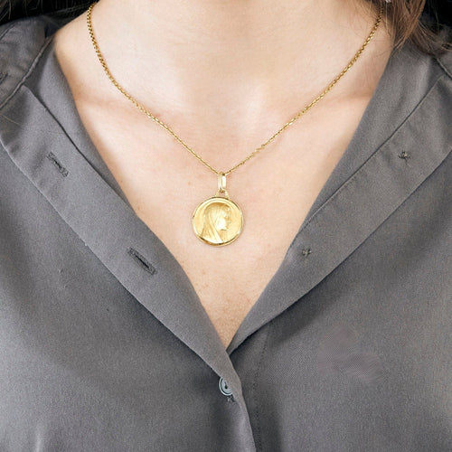 Pendentif AUGIS - Médaille Vierge Marie or jaune 58 Facettes SMA111