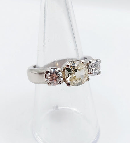 Bague 55 Bague jonc Art déco en platine et diamants (1,30 ct + 0,90 ct) 58 Facettes A06671