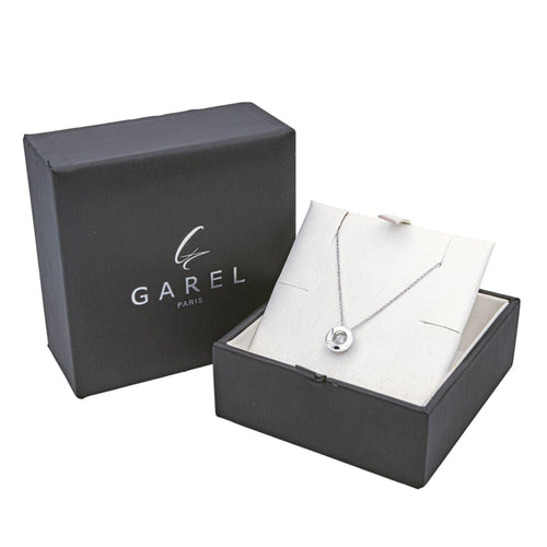 Garel Collier Solitaire  Or blanc Diamant