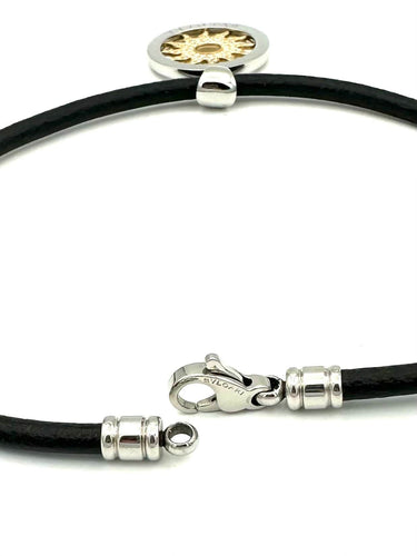 Collier BVLGARI. Collection "Tondo", collier en or, acier et diamants 58 Facettes