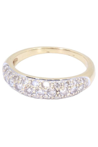 Bague 58 Bague jonc or jaune pavage diamants 58 Facettes 083641