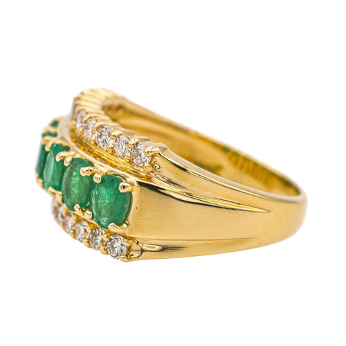 Bague 55 Bague Or jaune Emeraude, Diamant 58 Facettes 4002851CN