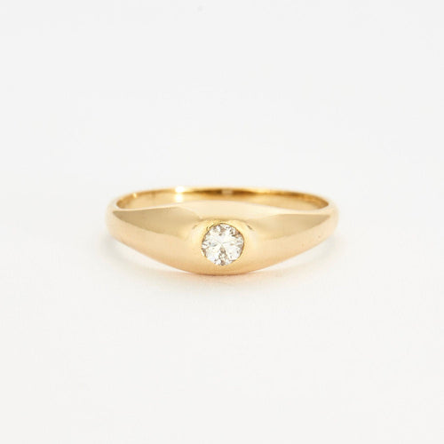Bague 51 Bague Jonc Anglais Diamant Or Jaune 58 Facettes