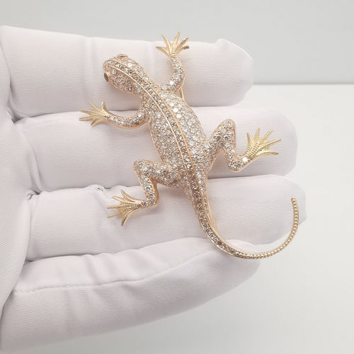 Broche Broche salamandre Or rose Diamants 6.94 ct 58 Facettes