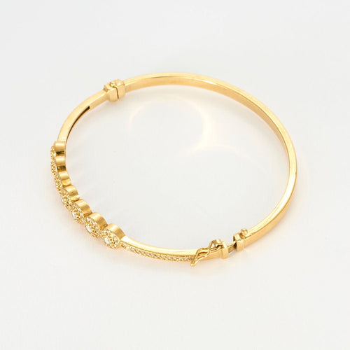 Bracelet Bracelet jonc or jaune et diamants 58 Facettes GULK224