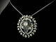 Pendentif Broche/Pendentif Art Déco en platine serti de 2,80 carats de diamants et saphirs 58 Facettes