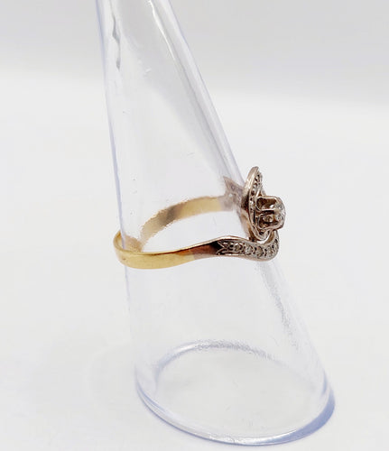Bague 53.5 Bague tourbillon antique or 18k platine et diamants (circa 1920) 58 Facettes A06335