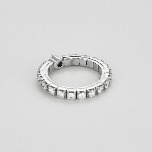 Bague 53 Bague souple en or blanc et diamants 58 Facettes JRW0021-53