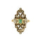 Bague 55,5 Bague or jaune doublé d'argent, diamants et émeraude 58 Facettes FON1796