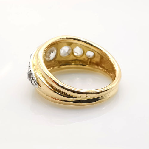 Bague Bague or platine diamants 58 Facettes