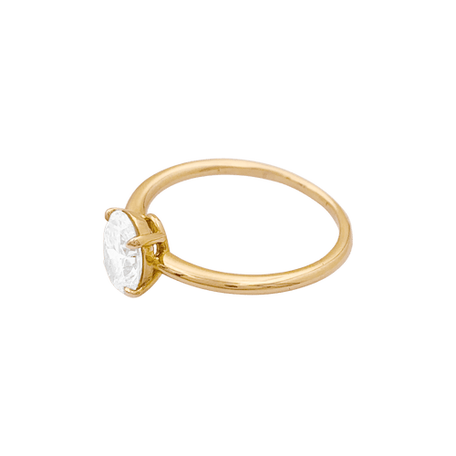 Bague 52 Bague solitaire or jaune, diamant ovale. 58 Facettes 34668