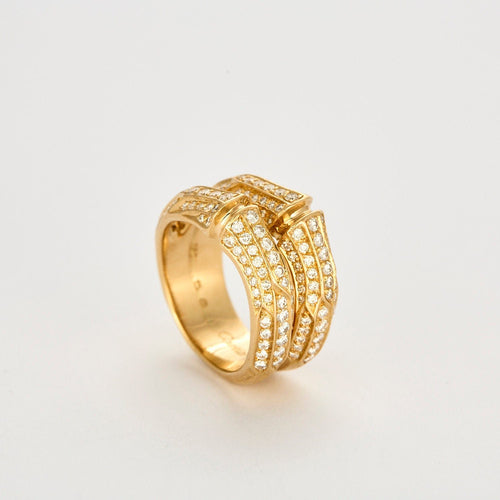 Bague CARTIER - "bambou" bague or jaune et diamants 58 Facettes