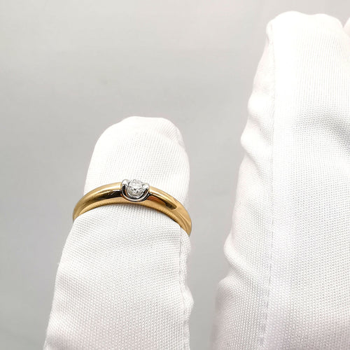 Bague 53 Bague solitaire en or jaune diamant 58 Facettes