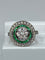 Bague style Art Déco Diamants Emeraudes