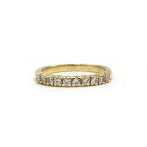 Bague 48.5 Demi-Alliance - Or jaune & Diamants 58 Facettes 250408R