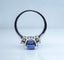 Bague 54 Bague en or blanc, superbe saphir 3,58 carats Ceylan non chauffé 58 Facettes AB385