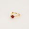 Bague 51 Bague Toi et Moi en or jaune sertie de perle de culture et d'une friedelite rouge 58 Facettes LP1167