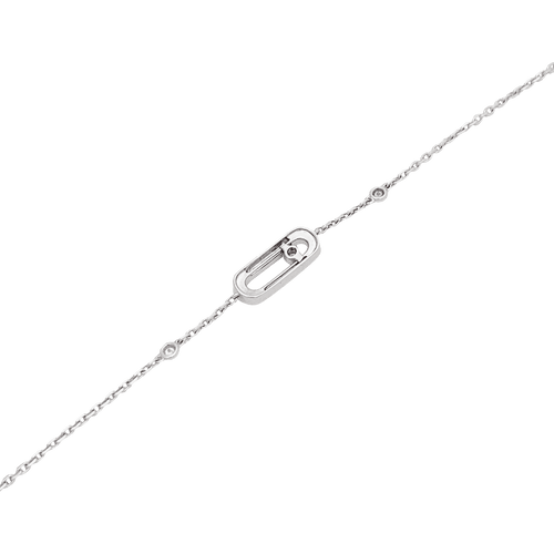 Bracelet Messika, "Move Uno", or blanc et diamants.