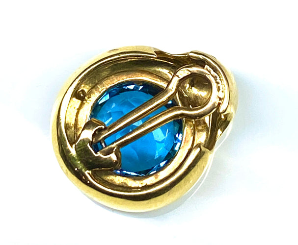 Pendentif Pendentif en or jaune et topaze bleue 58 Facettes AB355