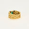 Bague Bague maille graine de riz en or jaune, diamants et émeraude 58 Facettes LP774