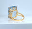 Bague 54 Bague en or jaune 18 carats et aigue marine 58 Facettes AB518