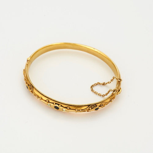 Bracelet Bracelet jonc or jaune saphir diamant 58 Facettes LP707