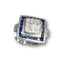 Bague SORTIJA ESTILO ART DECO de PLATINO Y ORO con DIAMANTES y ZAFIROS 58 Facettes Q600A