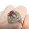 Bague 55.5 BAGUE ART DÉCO, ÉPOQUE 1920-1925, OR 18 KT ET PLATINE AVEC DIAMANTS ET RUBIS 58 Facettes Q10B