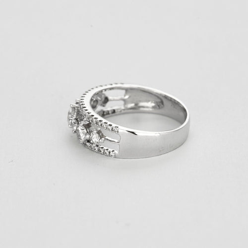 Bague 54 Bague jarretière or gris et diamants 58 Facettes EB3
