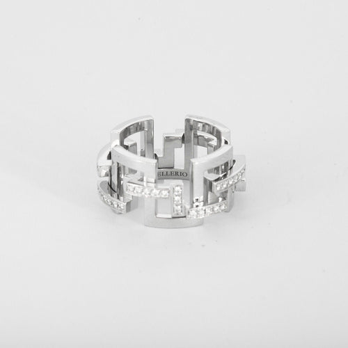 51 MELLERIO - Graphic - Bague or blanc et diamants 58 Facettes J1WG334-0D51