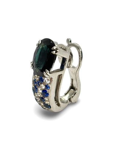 Boucles d'oreilles Boucles d'oreilles Mauboussin or blanc saphir 4,8 ct et diamants 0,40 ct 58 Facettes 987