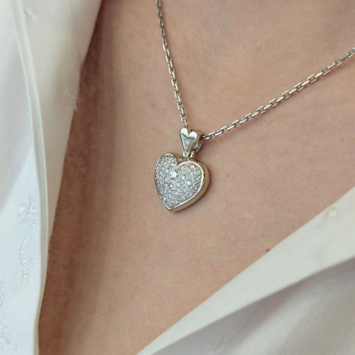 Pendentif Pendentif Coeurs en or blanc et diamants 58 Facettes 33375